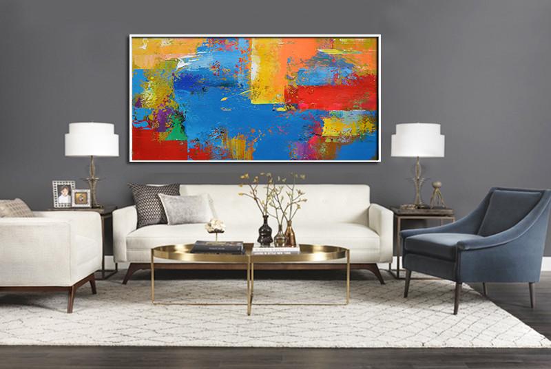 Panoramic Palette Knife Contemporary Art #L1D - Click Image to Close